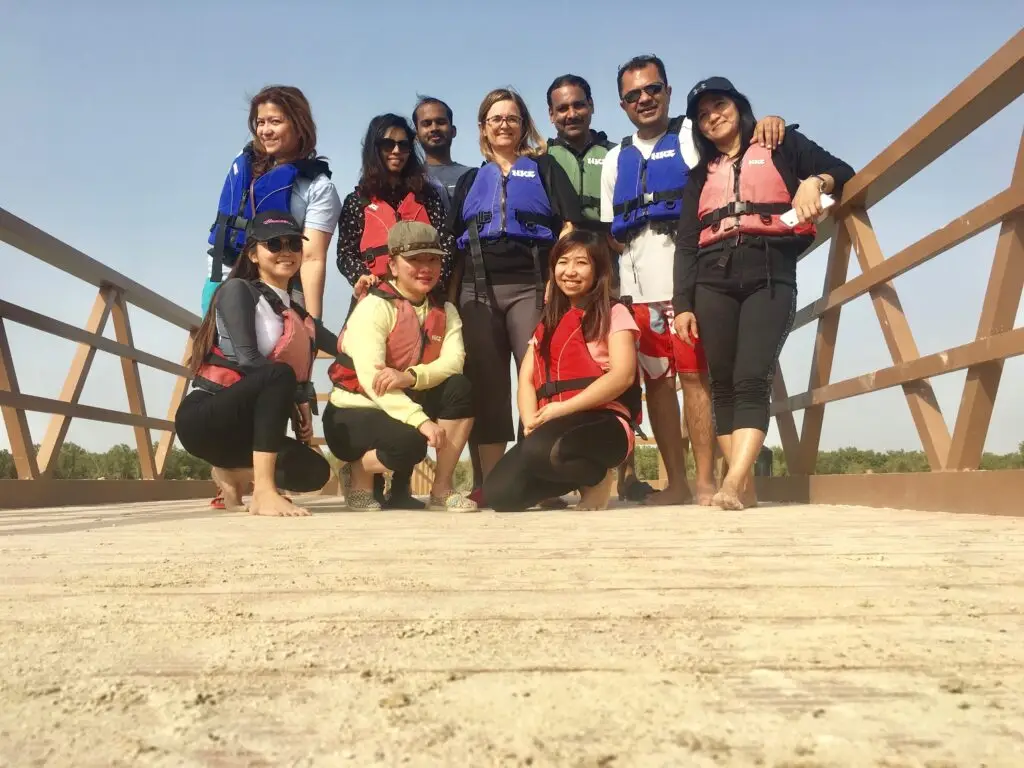 Team building in Abu Dhabi canoeing