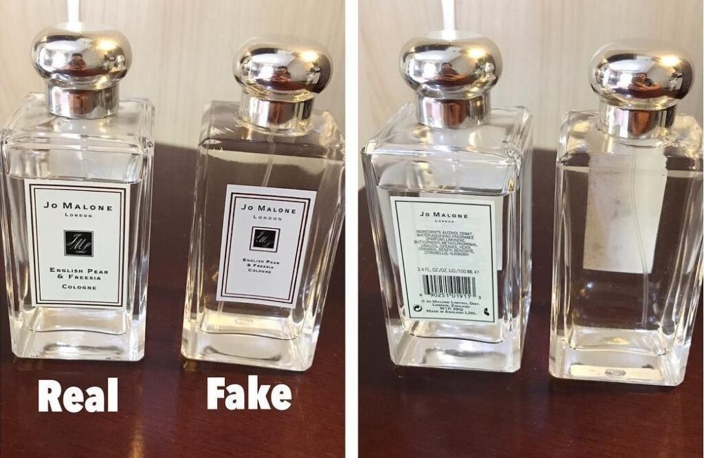 fake versus real designer perfume