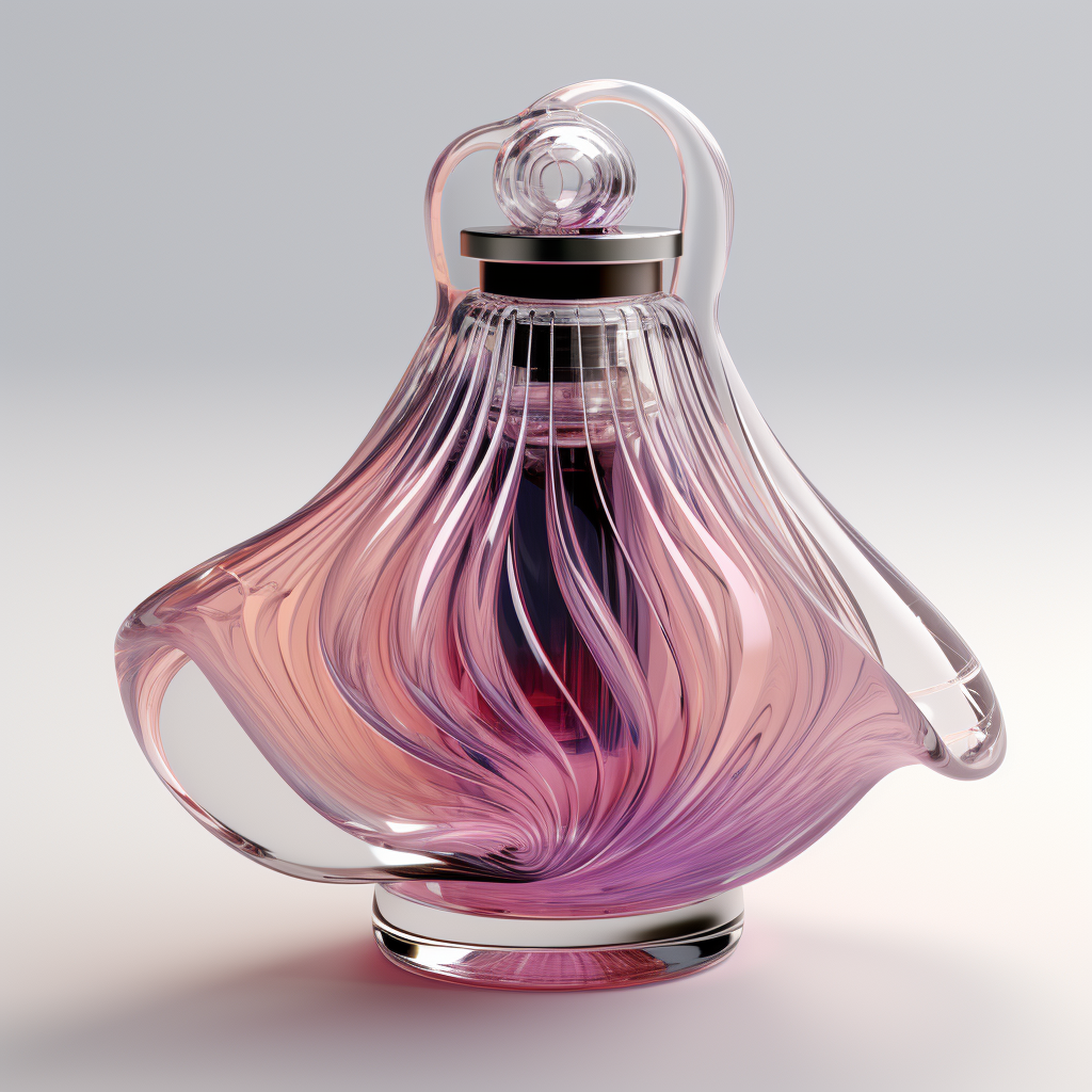 An example of an impossible to manufacture perfume bottle set generated with AI software