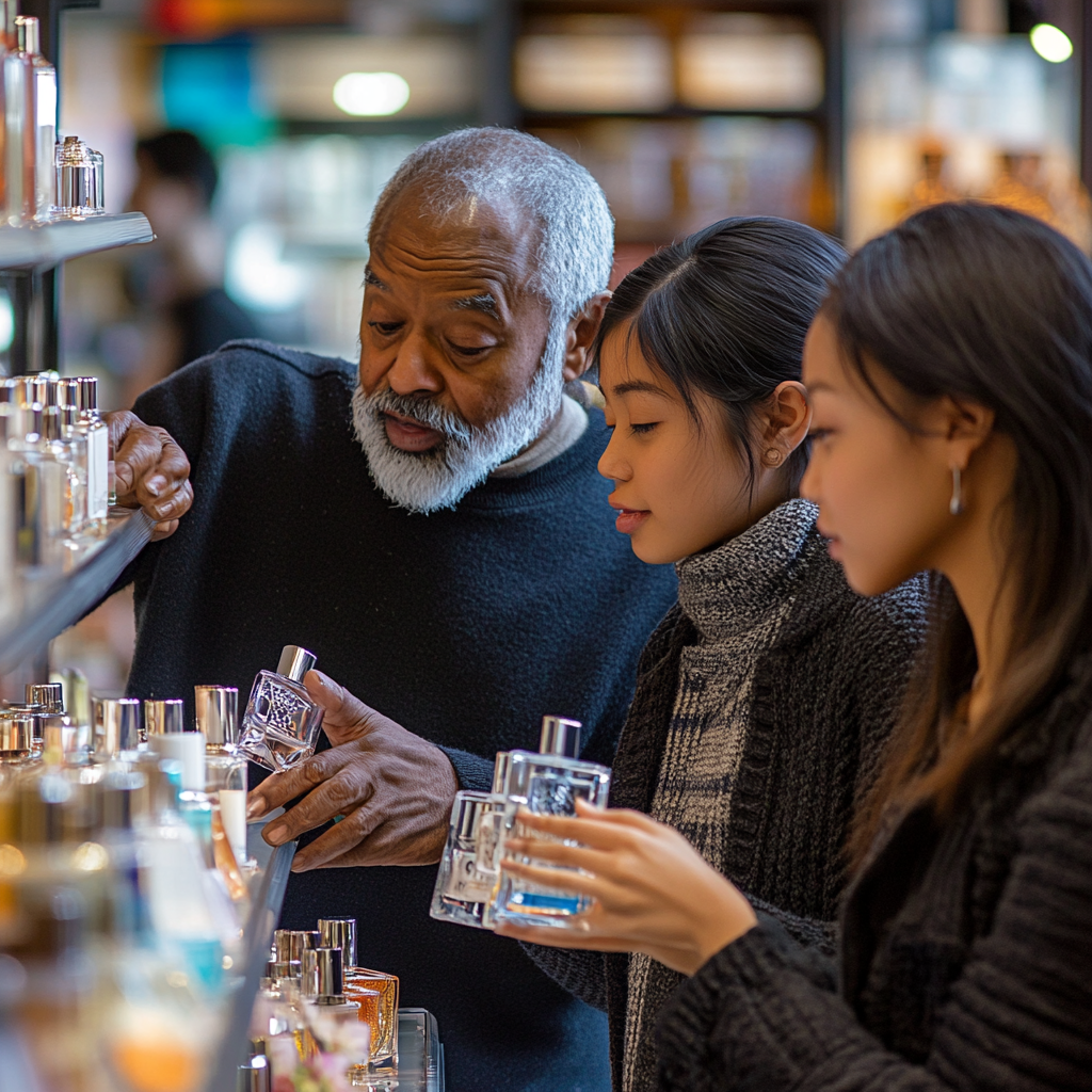 selecting the right fragrance in the retail store