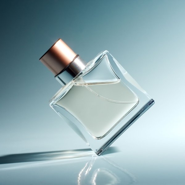 Perfume bottle tilted