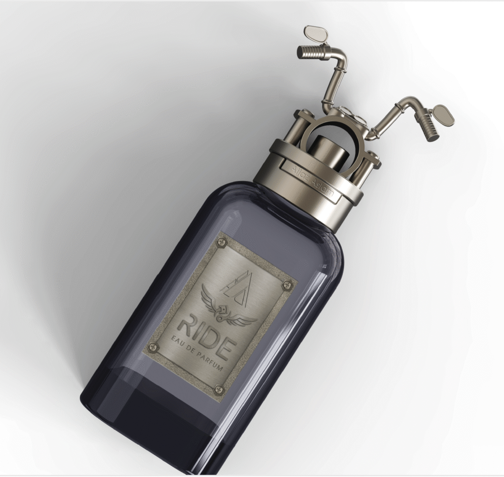 Ride bottle set with standard bottle and custom metal plate and cap