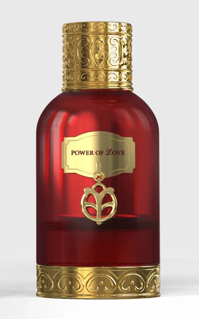 Exemple de design d'une bouteille « Le pouvoir de l'amour ».