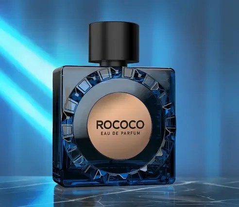 Rococo luxury perfume bottle showcasing elegant fragrance