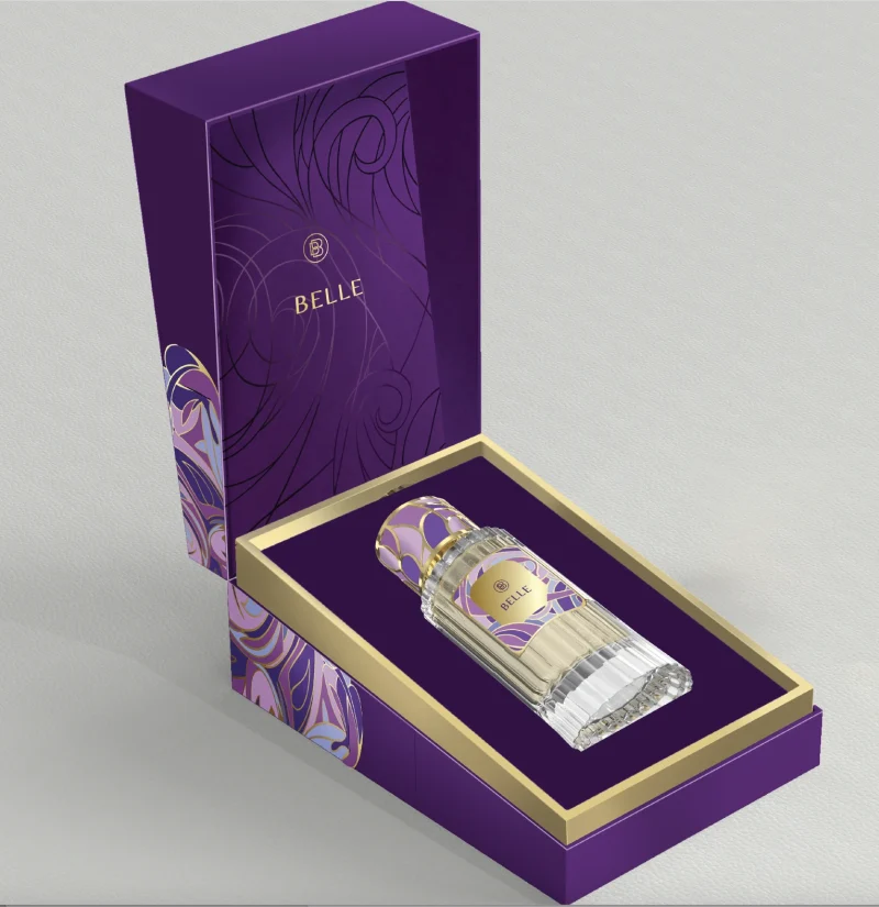 belle perfume box design by anisha international
