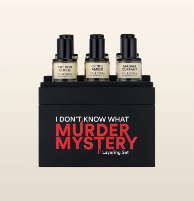 DS & Durga fragrance layering set with multiple luxury perfume bottles