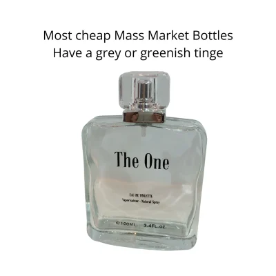 many mass market perfume bottle suppliers provide glass which has a grey colour tinge